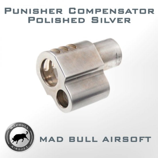 Madbull Airsoft Compensator - M1911 Punisher in Silver