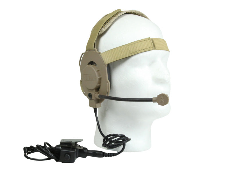 Bravo Airsoft Headset #1 V2 TAN with PTT for 1 Pin Motorola