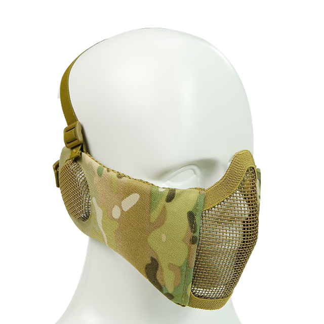 Bravo Airsoft Tactical Gear: V4 Strike Metal Mesh Face Mask with Ear Protection