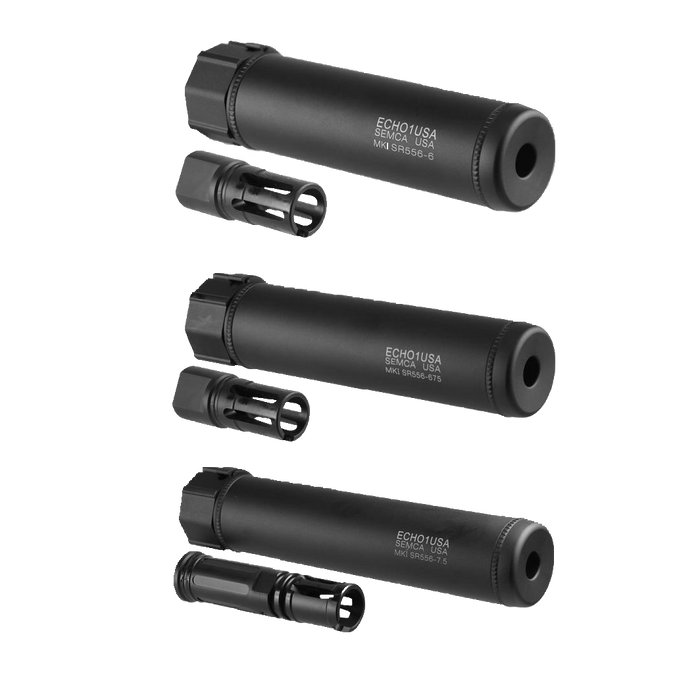 Echo1 Mk1 SR556 Quick Detach Barrel Extension in Black - OEM by Madbull Airsoft