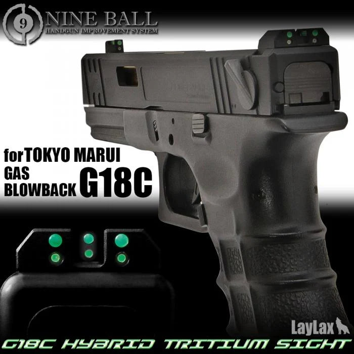 Nineball TM G18C GBB Hybrid Tritium Sight Set