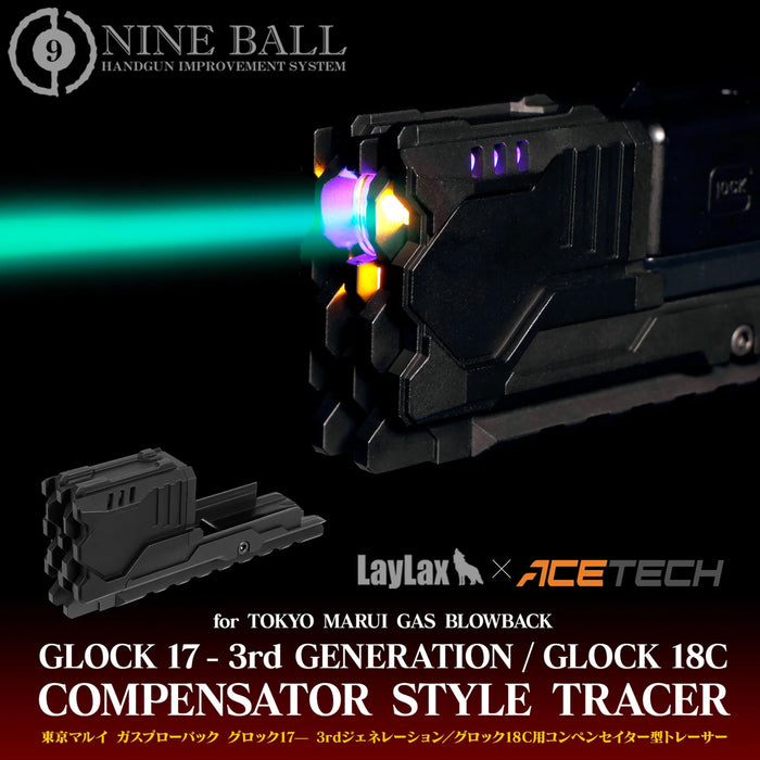 Nineball Compensator-Type Tracer for TM GBB G17/G18 Gen 3 by Laylax