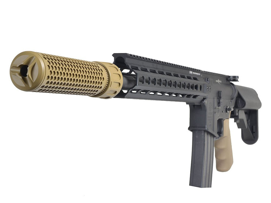 Knight's Armament Airsoft Fully Lic. KAC CQB Quick Detach Barrel Extension in Tan OEM by Madbull Airsoft - CCW