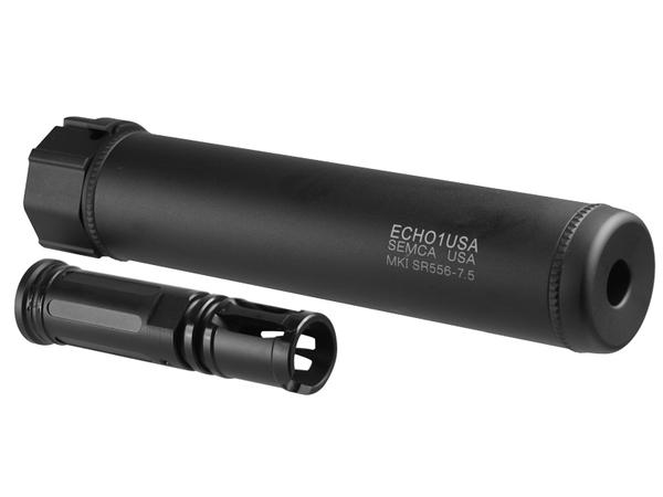 Echo1 Mk1 SR556 Quick Detach Barrel Extension in Black - OEM by Madbull Airsoft
