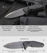 HX Outdoors Law Executor Tactical Knife w/ Kydex Sheath D125