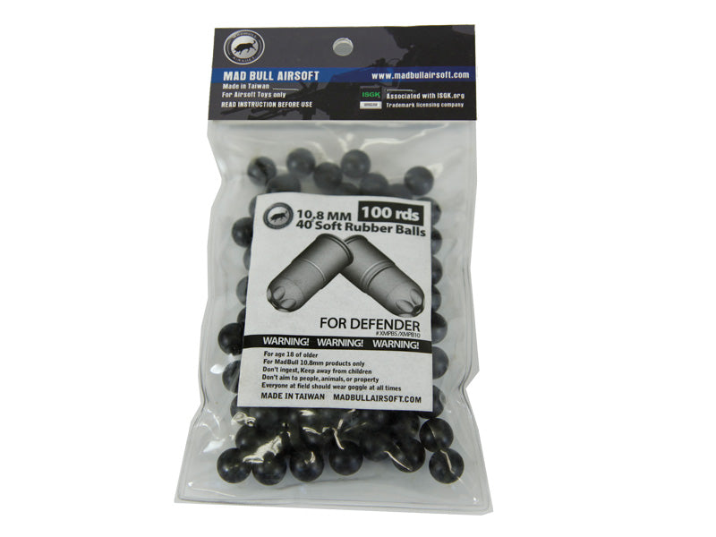 Madbull Airsoft 10.8mm Rubber Balls - 100rnds Per Pack
